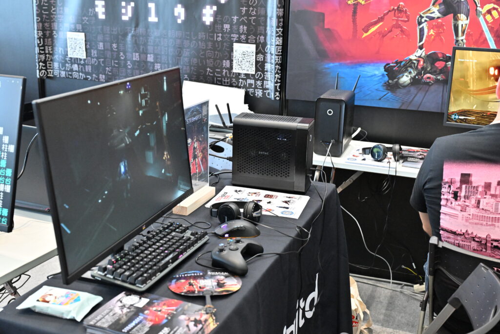 インディーゲーム展示ブース ZBOX設置状況 省スペース活用例