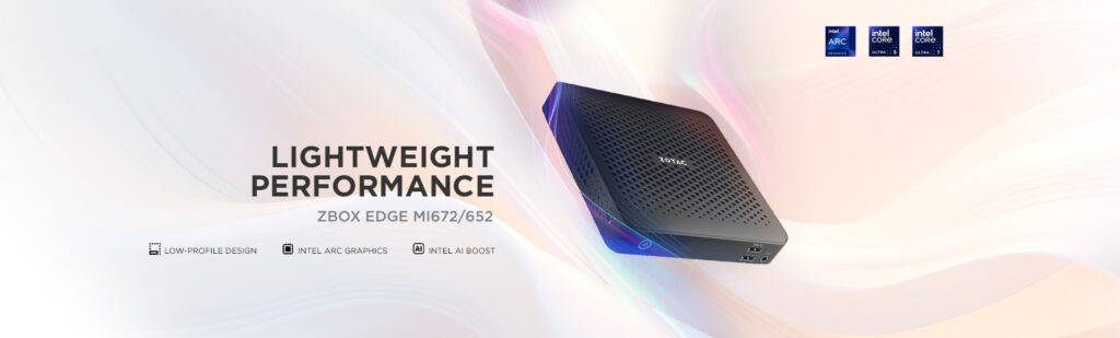 ZOTAC ZBOX Edge MI672 超薄型ミニ PC 製品バナー