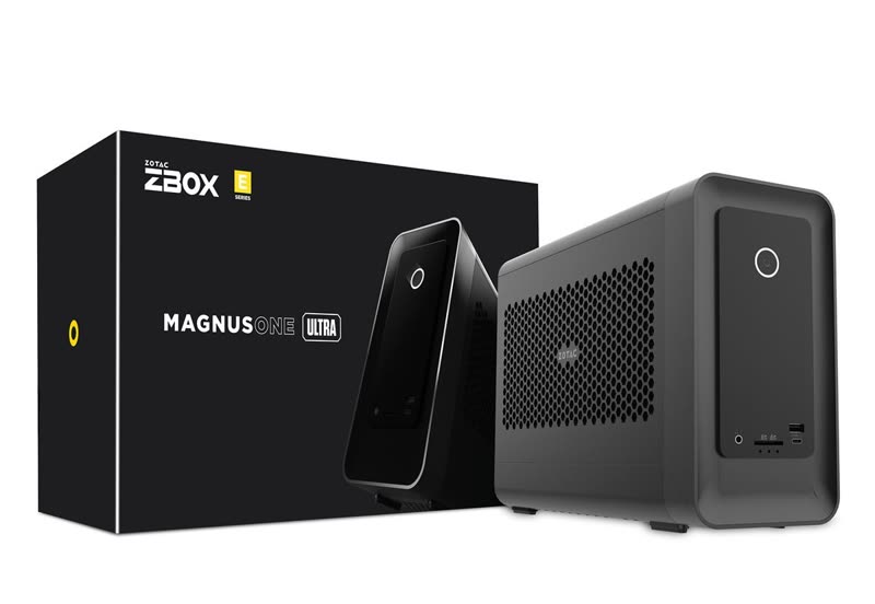 ZOTAC ZBOX MAGNUS ONE ULTRA EU275080C - TGS2026 でアイオーデータブースに貸し出した GeForce RTX 5080 搭載 11.46L ミニPC